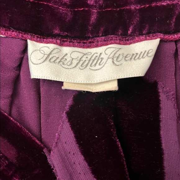 Vintage Saks Fifth Avenue Velvet Jacket & Skirt Sz 10 Eggplant Purple Silk Blend - Picture 13 of 15